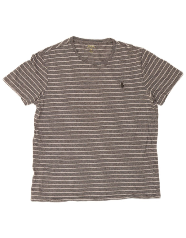 Polo Ralph Lauren T-shirt da uomo Top in cotone a righe grigio medio