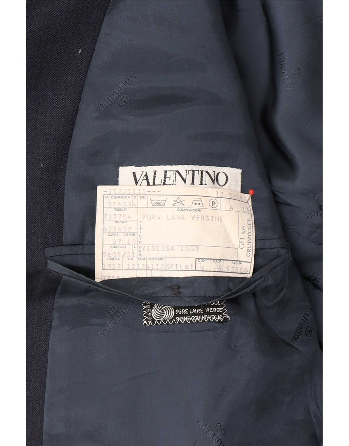 Giacca blazer da uomo a 2 bottoni Valentino IT 52 XL Blu Navy in lana vergine