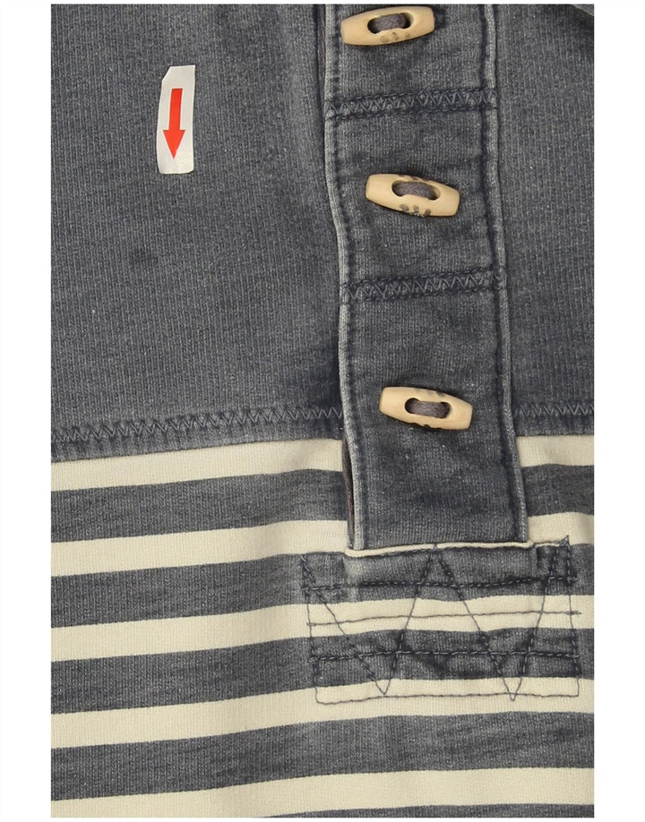 Felpa da uomo con collo alto Fat Face, maglione piccolo in cotone a righe blu