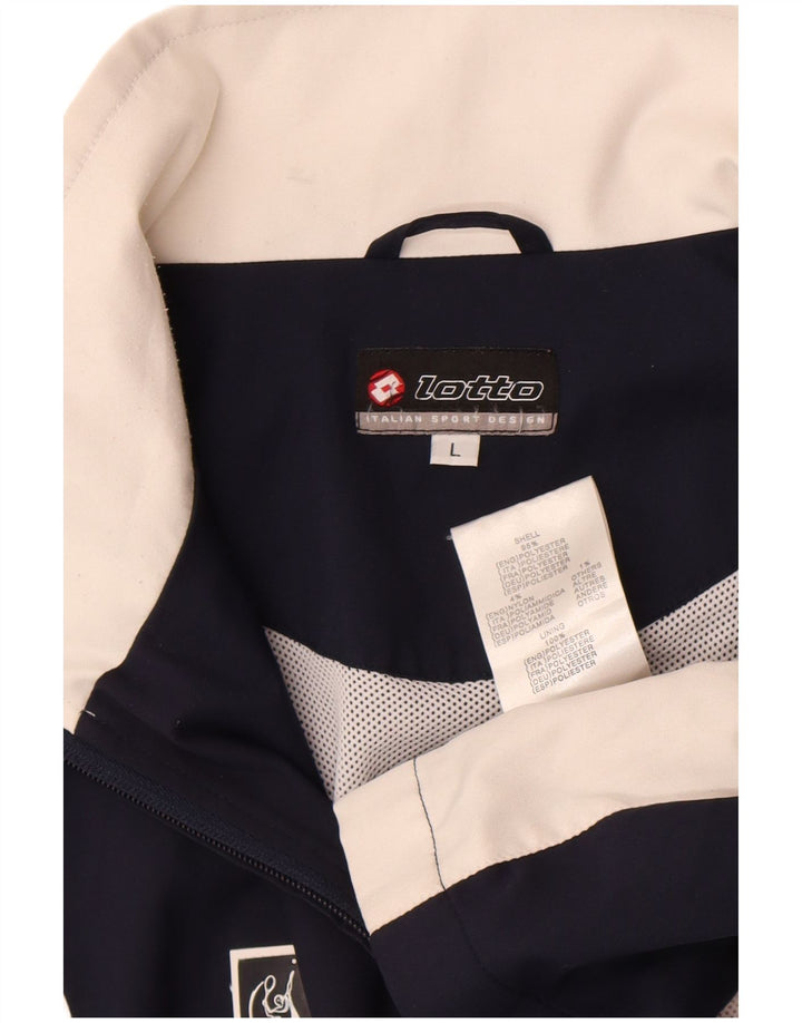 Giacca da tuta da uomo Lotto grande in poliestere color block blu navy