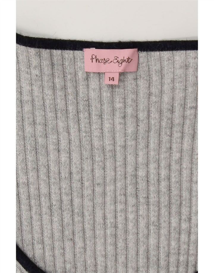 Abito maglione da donna Phase Eight UK 14 Cotone color block grigio medio