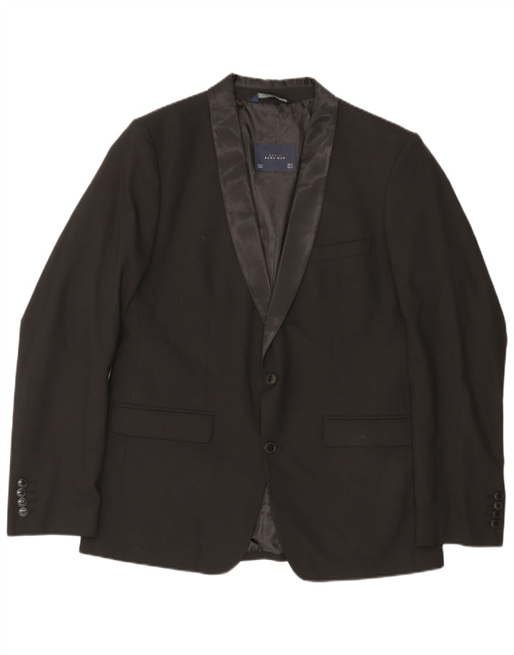 Giacca blazer da uomo a 2 bottoni Zara UK 40grande nera