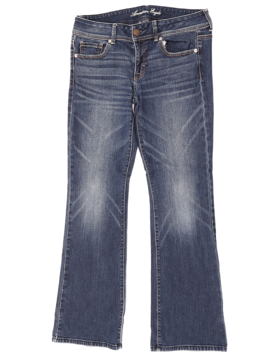 Jeans bootcut da donna American Eagle US 8 medio W32 L32 cotone blu