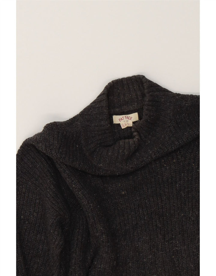 FAT FACE Womens Turtle Neck Jumper Sweater UK 12 Medium Grey Flecked Vintage Fat Face and Second-Hand Fat Face from Messina Hembry 