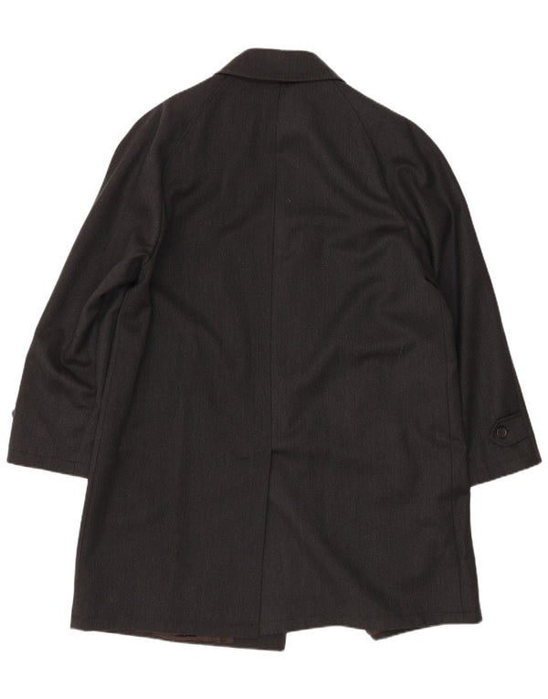 Soprabito vintage da uomo UK 40 grande lana vergine nera