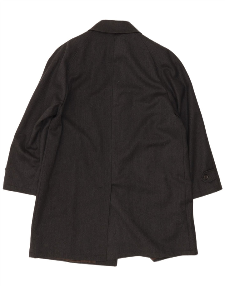 Soprabito vintage da uomo UK 40 grande lana vergine nera
