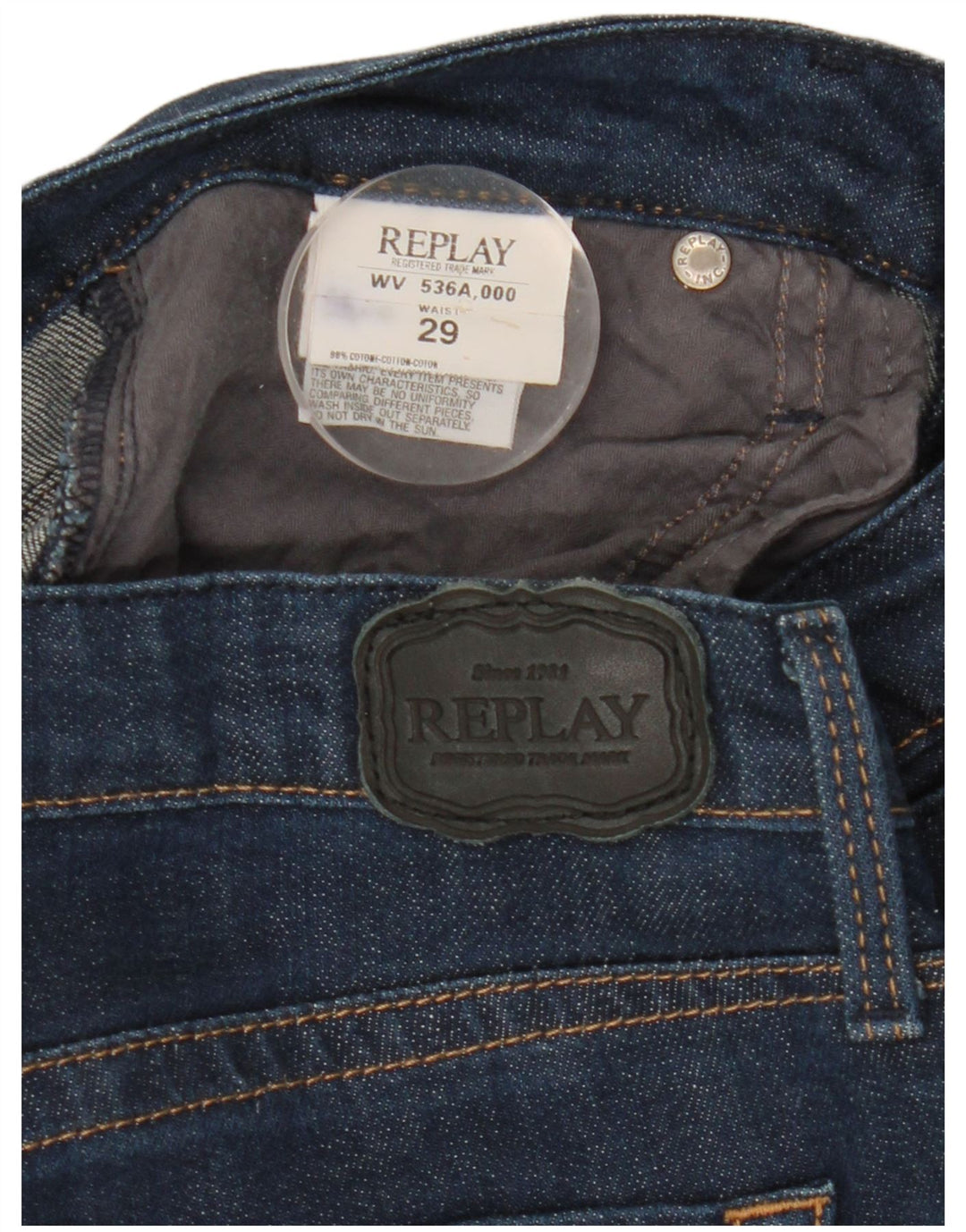 Jeans slim da donna Replay W29 L30 cotone blu navy