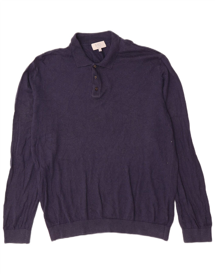 Maglione maglione collo alto da uomo Marks & Spencer XL blu navy
