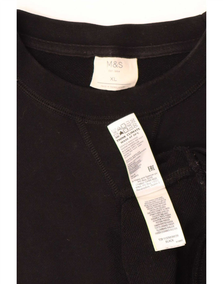 Felpa da uomo Marks & Spencer maglione XL cotone nero