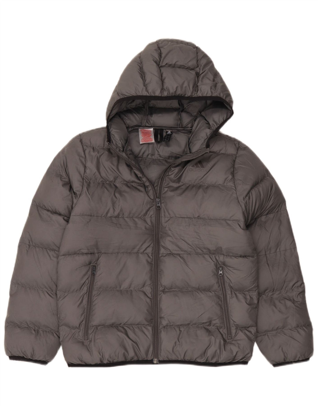 Giacca imbottita con cappuccio Adidas da ragazzo 11-12 anni in poliestere grigio