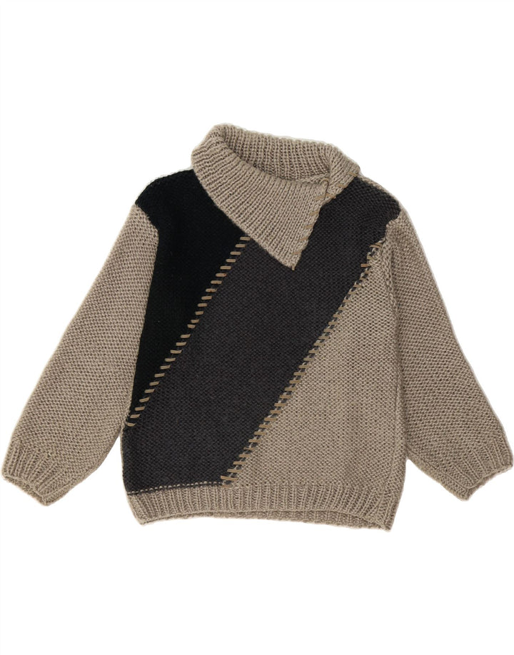 PRIMARK Womens Roll Neck Jumper Sweater EU 36 Small Grey Colourblock Vintage Primark and Second-Hand Primark from Messina Hembry 