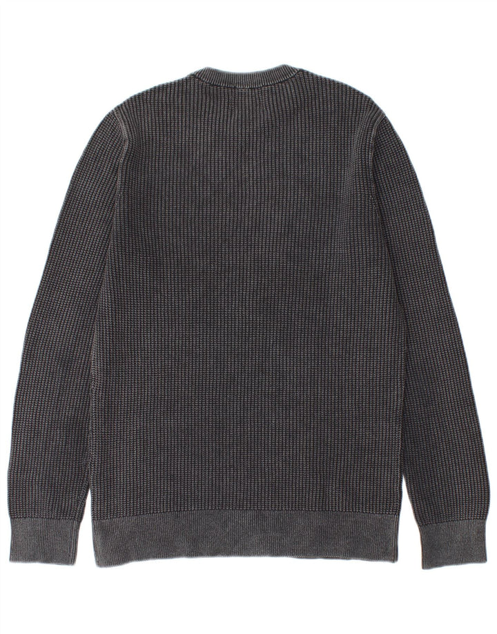 Maglione maglione girocollo da uomo Superdry in cotone grigio medio