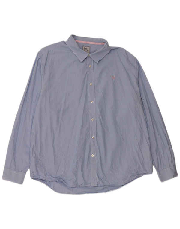 Crew Clothing Camicia da uomo dalla vestibilità classica 3XL in cotone a righe blu