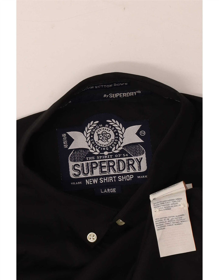 Camicia da uomo Superdry Large in cotone nero