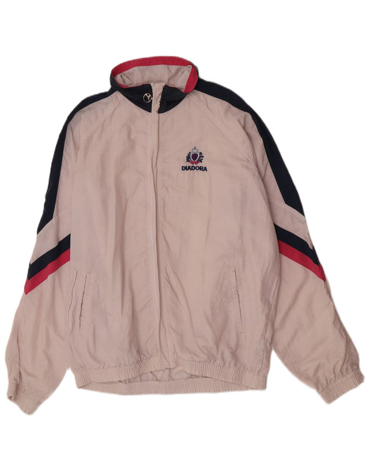 Giacca da tuta da uomo Diadora UK 42 Large Pink Colourblock in poliammide