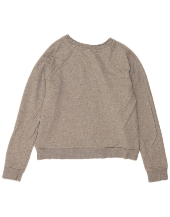 Felpa grafica Reebok da donna, maglione UK 16, grande, cotone grigio