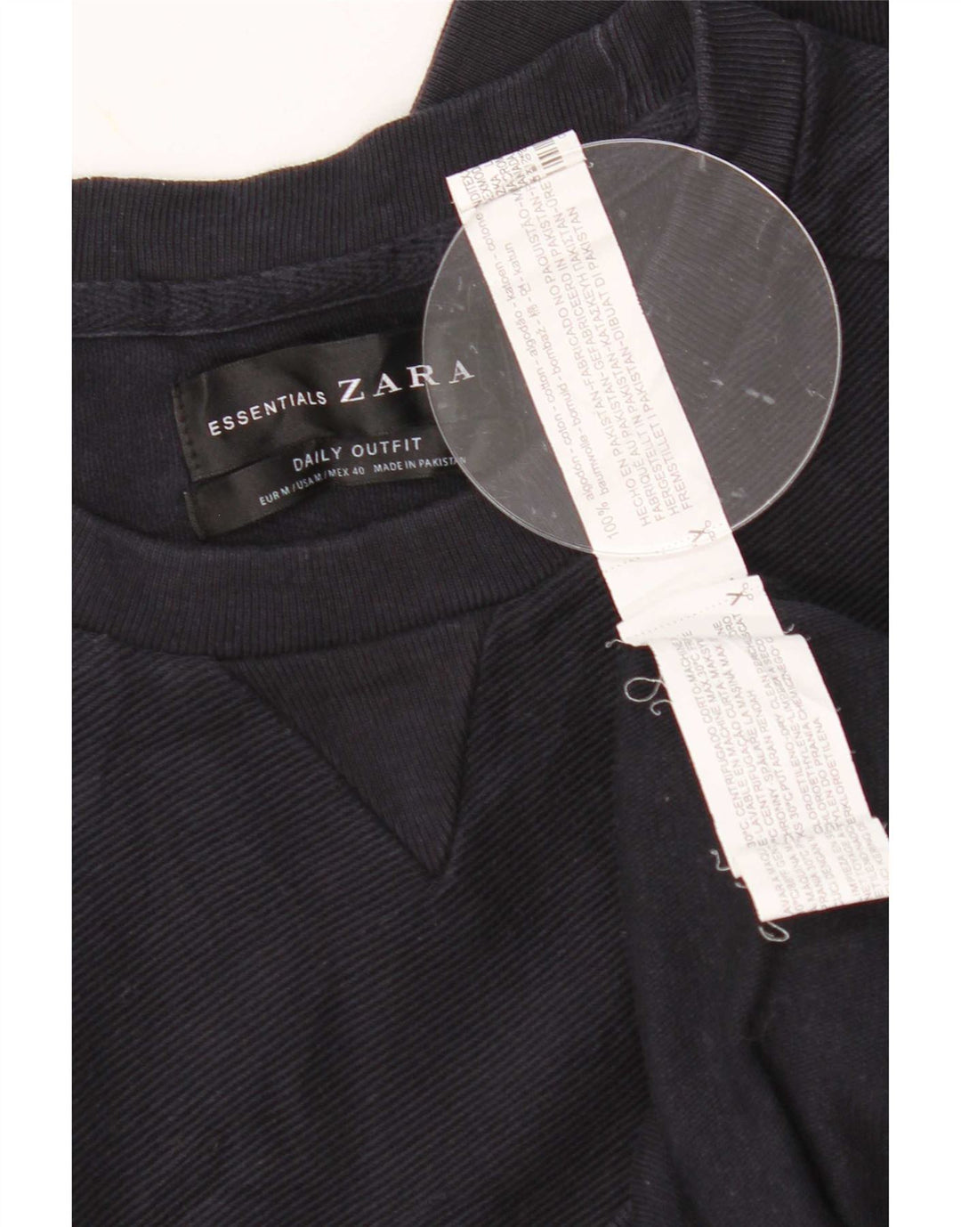 Felpa Zara da uomo in cotone medio blu navy