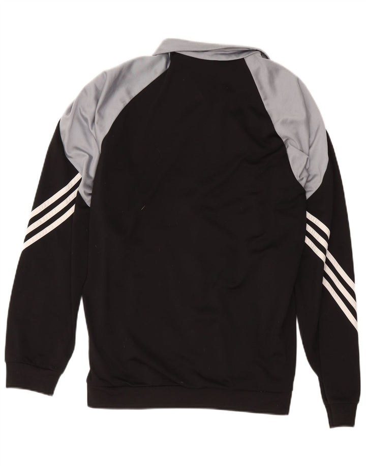 Giacca da ginnastica da uomo Adidas, giacca media, colore nero, in poliestere color block