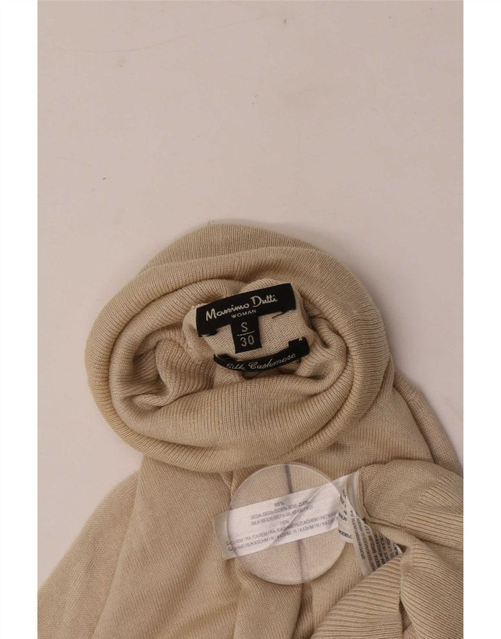 Maglione maglione a collo alto da donna Massimo Dutti UK 10 piccolo seta beige
