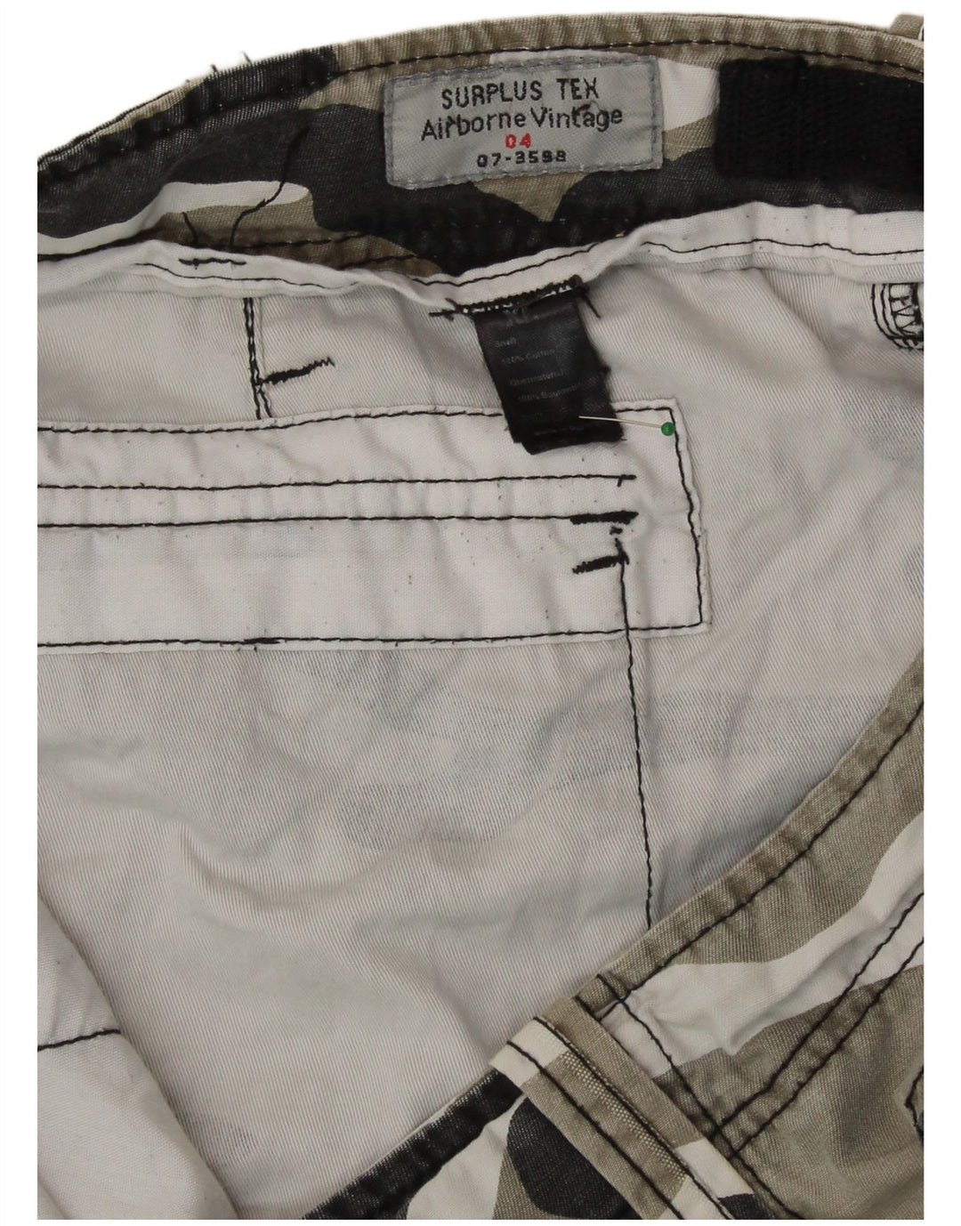 Pantaloncini cargo da uomo SURPLUS TEX XL W40 cotone mimetico verde