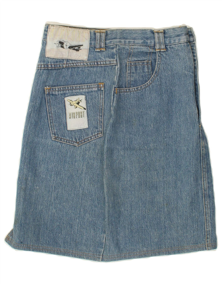 VINTAGE Womens Denim Skirt UK 12 Medium W28 Blue Cotton Vintage Vintage and Second-Hand Vintage from Messina Hembry 
