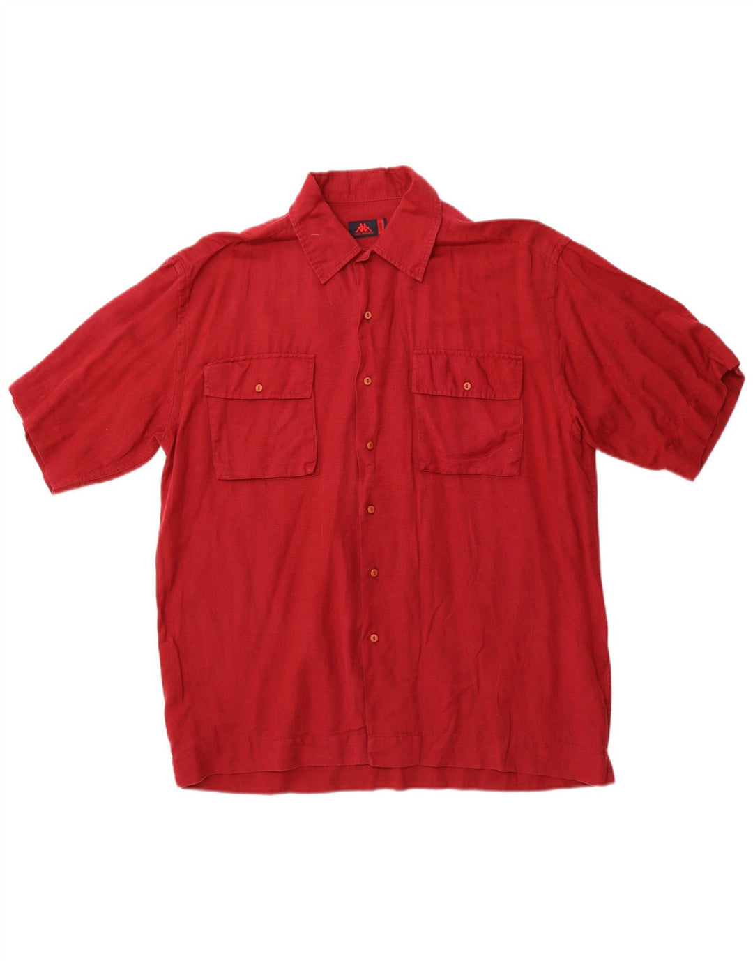 KAPPA Mens Short Sleeve Shirt Large Burgundy Cotton