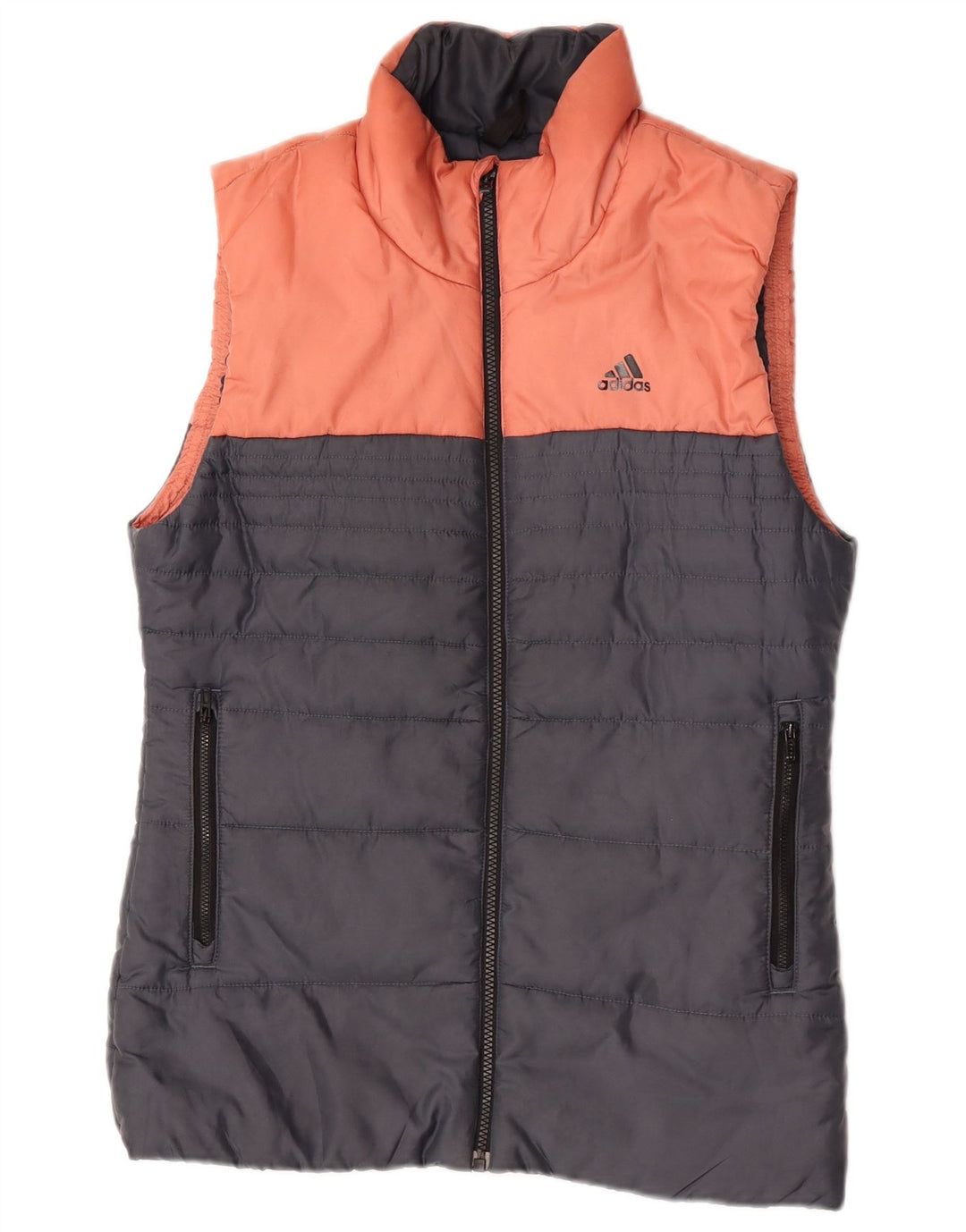Gilet imbottito da donna Adidas UK 10 Small Grigio Colourblock in poliestere