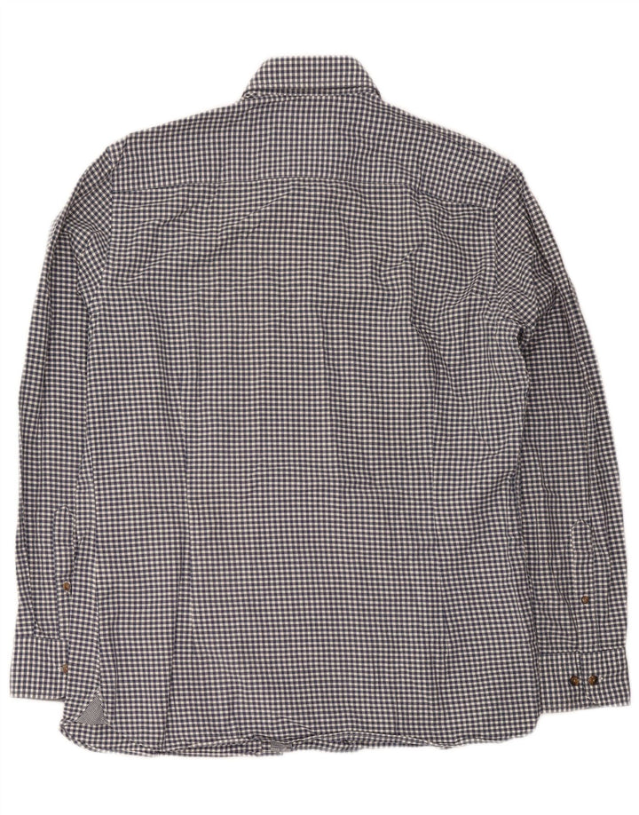 Camicia da uomo Hackett grande in cotone a quadretti blu navy