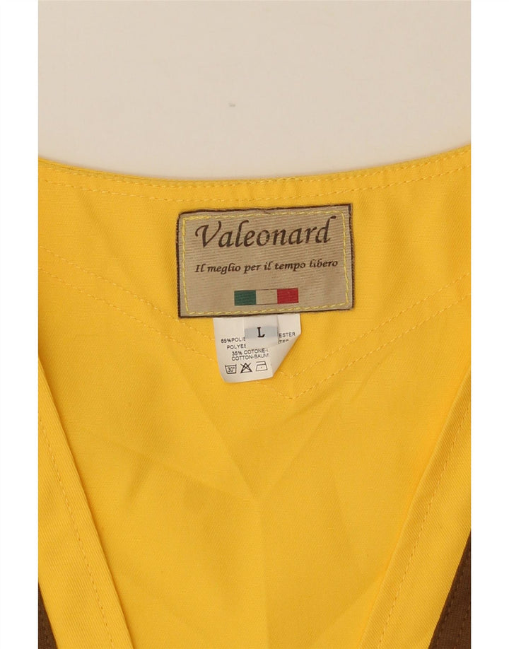 Gilet da uomo VINTAGE UK 40 Large Giallo Colourblock Poliestere
