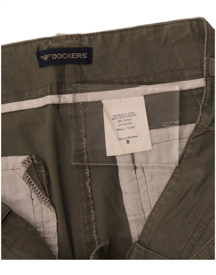 Pantaloncini cargo da donna Dockers US 8 Medium W30 cotone kaki