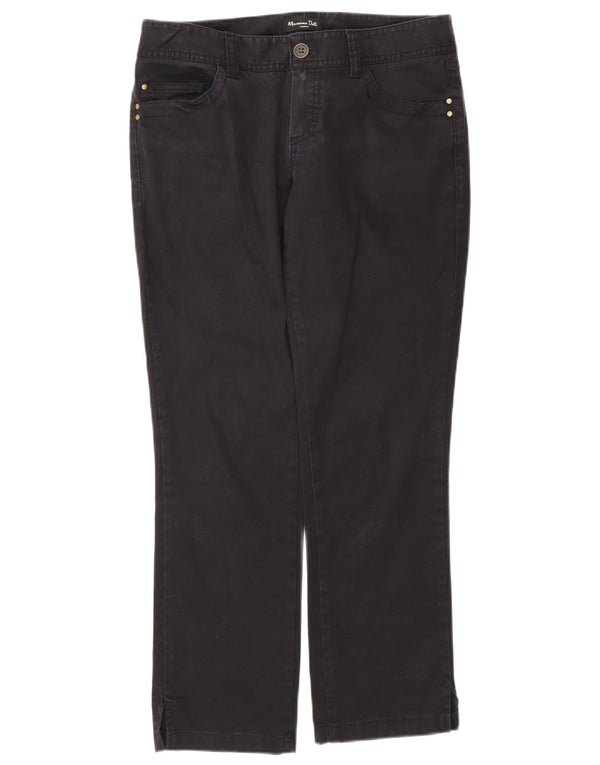 Pantaloni casual dritti da donna Massimo Dutti EU 38 Small W28 L27 Nero