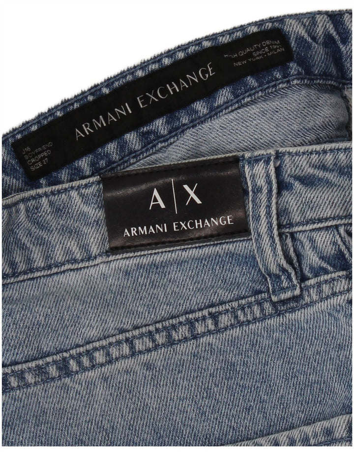 Jeans Cropped Boyfriend da Donna Armani Exchange W27 L25 Blu