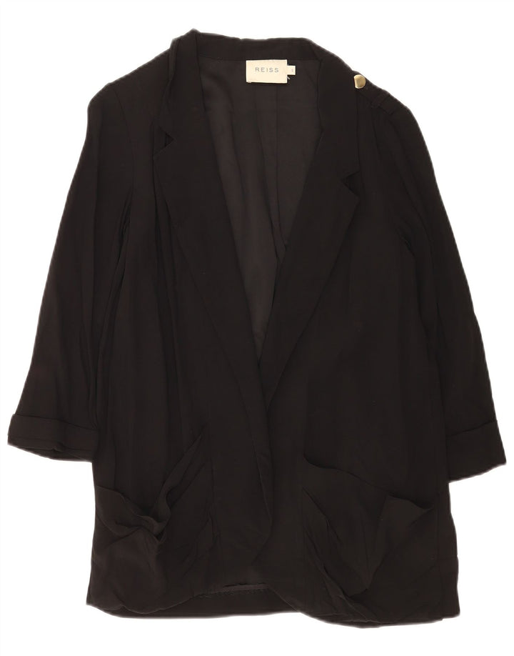 Giacca blazer aperta oversize da donna Reiss UK 10 piccola acetato nero