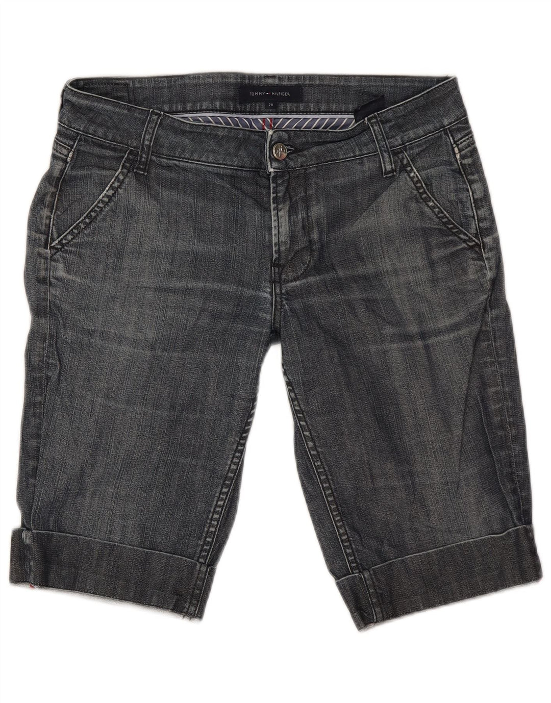 Pantaloncini di jeans Bermuda da donna Tommy Hilfiger W28 cotone blu medio