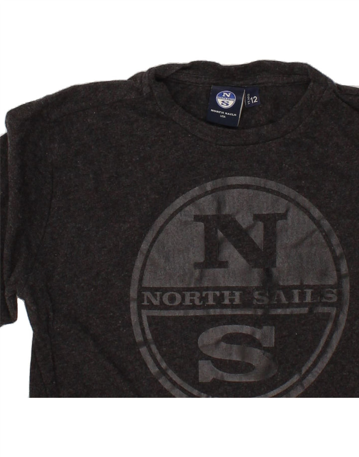 NORTH SAILS Boys Graphic Top Long Sleeve 11-12 Years Grey Vintage North Sails and Second-Hand North Sails from Messina Hembry 