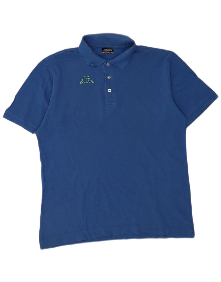 Polo grafica da uomo Kappa Large in cotone blu