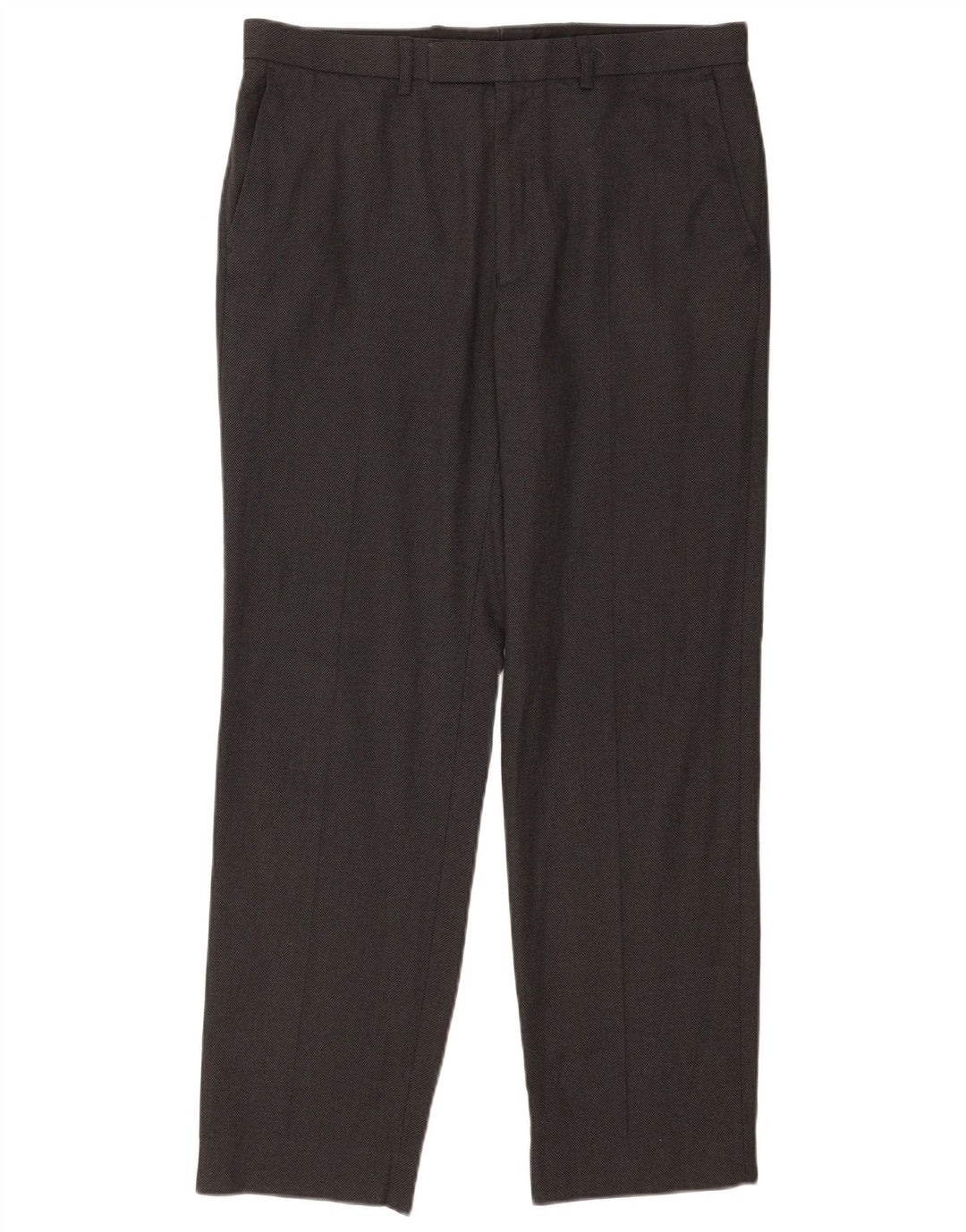 Pantaloni da abito dritti da uomo Marks & Spencer W34 L31 poliestere grigio