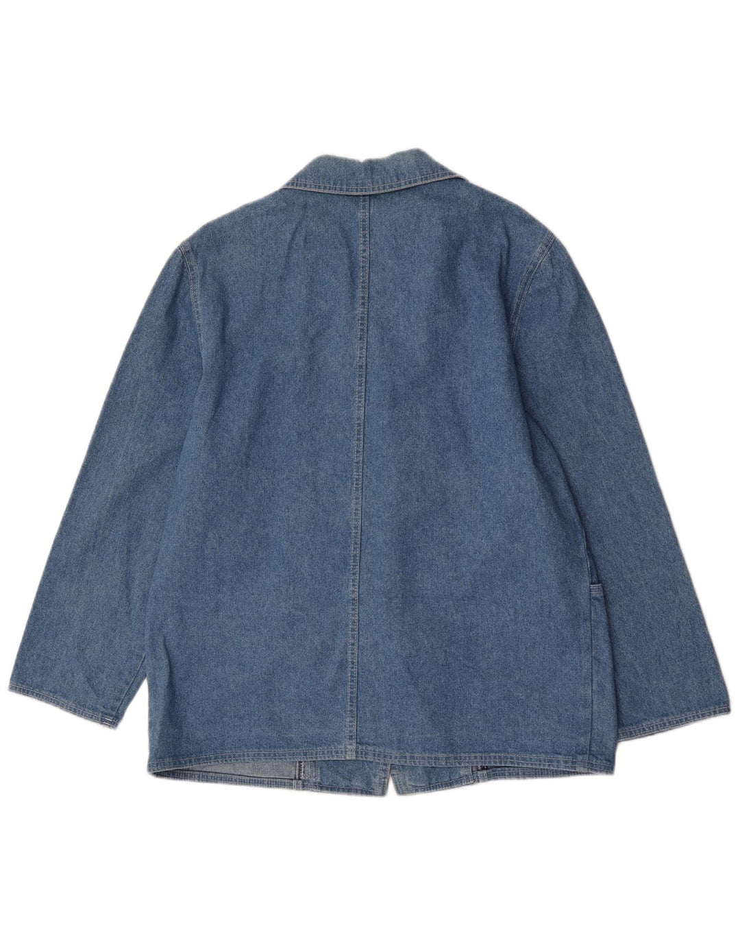 Giacca blazer in denim a 1 bottone vintage da donna UK 16 grande blu