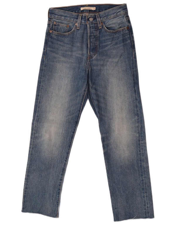 Jeans dritti con zeppa da donna Levi's W24 L26 cotone blu