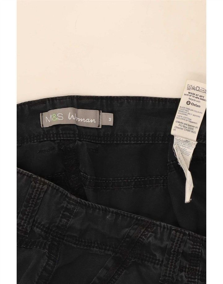 Pantaloni cargo dritti da donna Marks & Spencer medi W34 L30 cotone nero