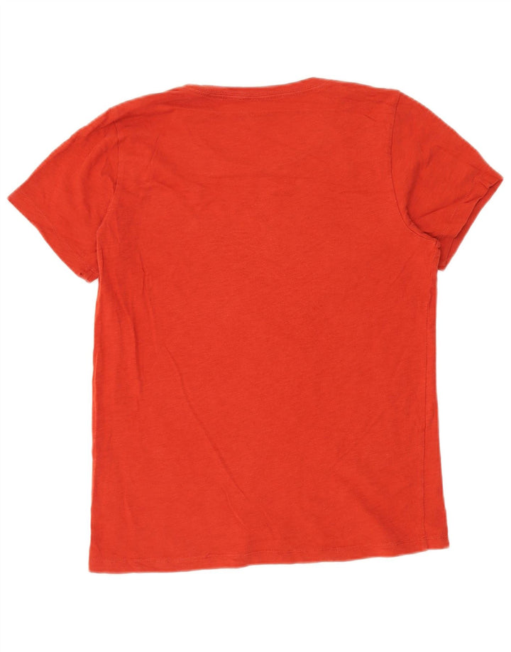 J. CREW T-shirt grafica da donna Top UK 14 cotone rosso medio