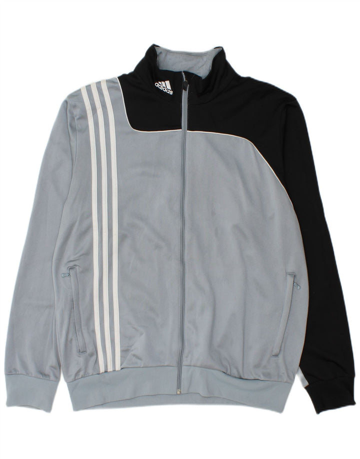 Giacca da tuta da uomo Adidas UK 40/42 Poliestere color block grigio medio