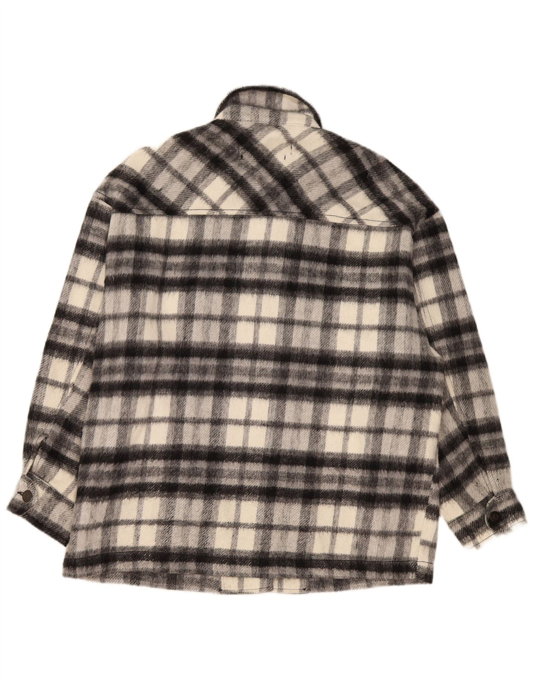 Camicia oversize oversize da donna Zara in flanella UK 10 piccolo quadretto grigio