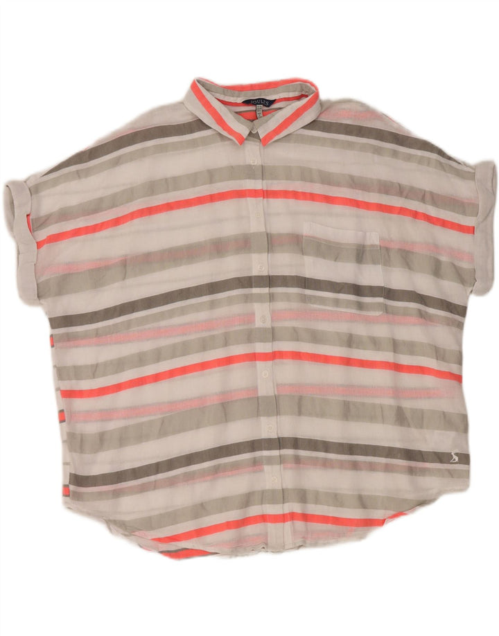Camicia a maniche corte da donna Joules UK 14 Grandi righe multicolori