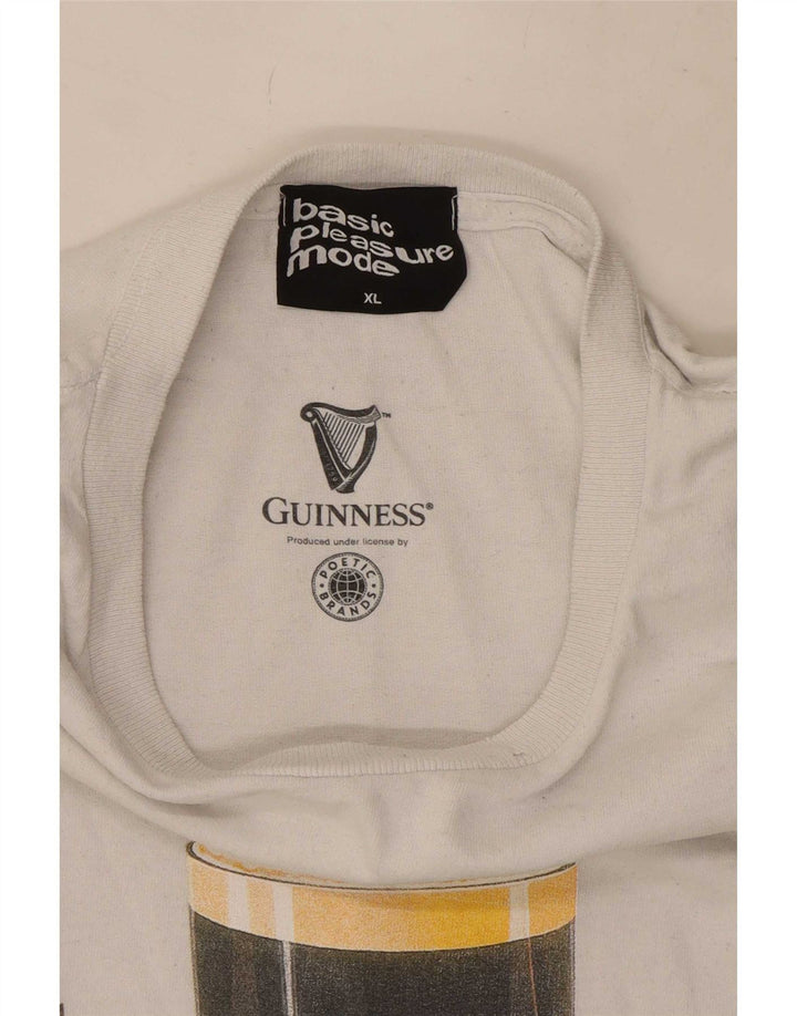 T-shirt grafica da uomo Guinness Top XL bianca
