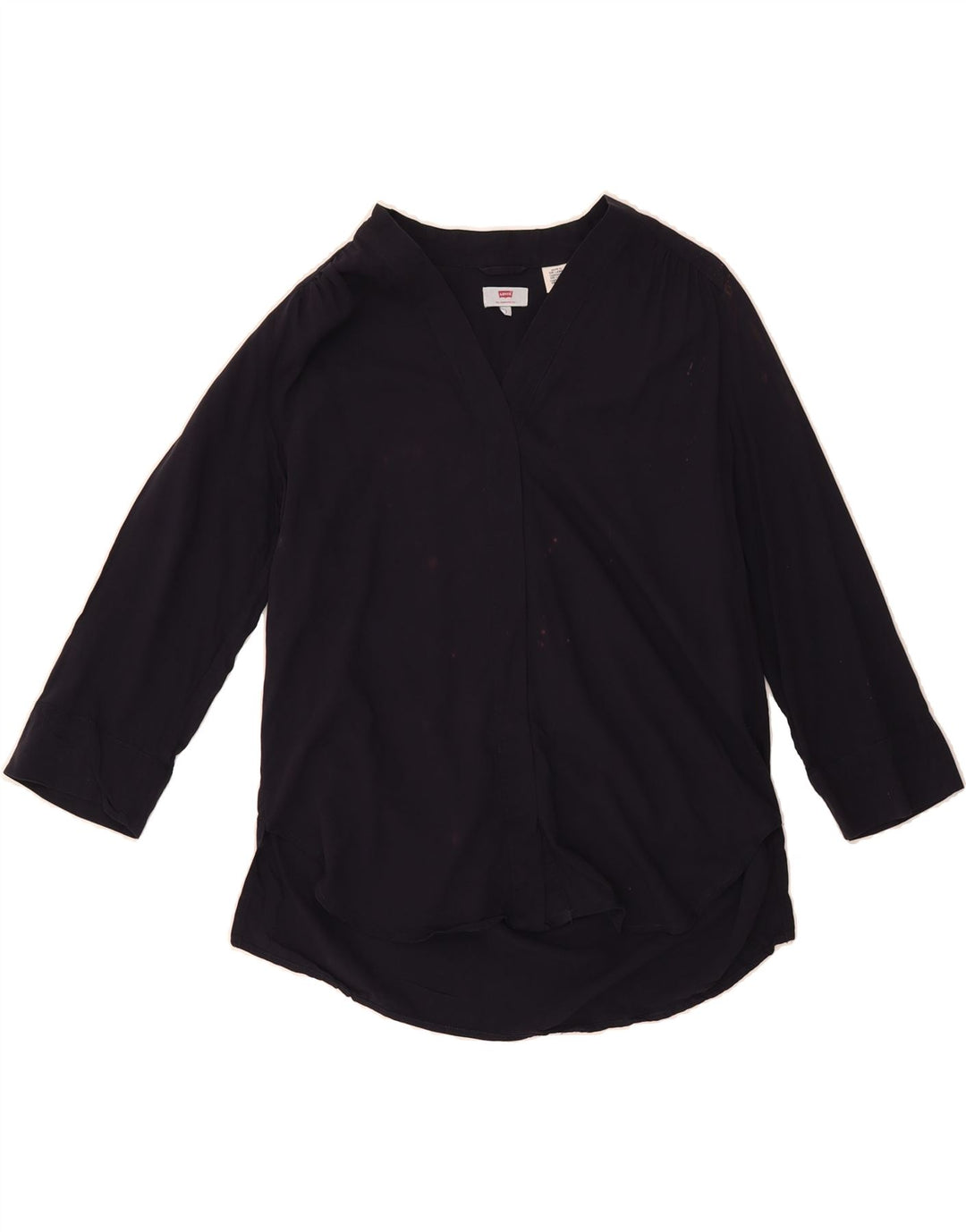 LEVI'S Womens 3/4 Sleeve Cardigan Top UK 10 Small Navy Blue Vintage Levi's and Second-Hand Levi's from Messina Hembry 