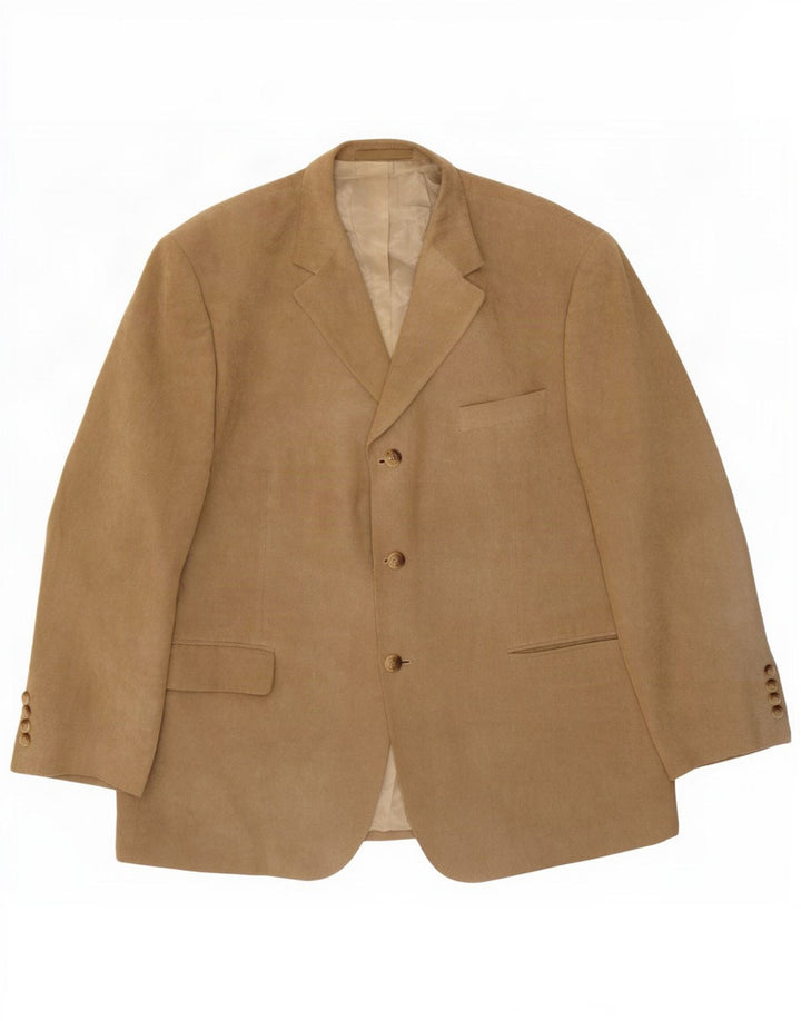 Giacca blazer a 3 bottoni da uomo Marks & Spencer UK 44 XL Poliestere beige