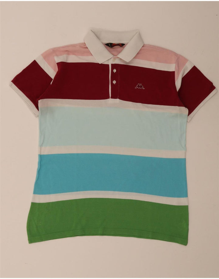 Polo Kappa Uomo Large in cotone rigato multicolore