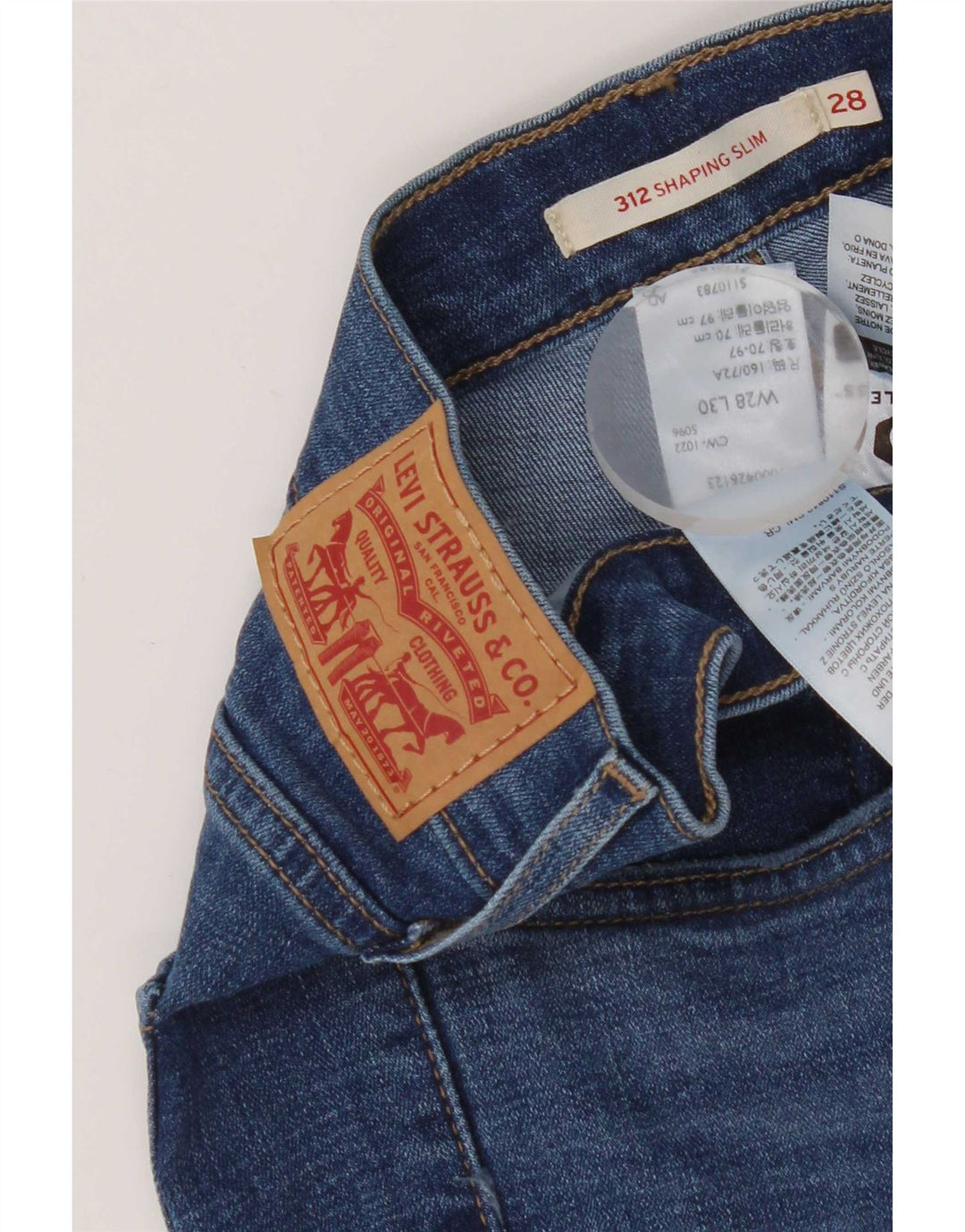 Levi's Donna 312 Shaping Slim Jeans W28 L30 Cotone Blu