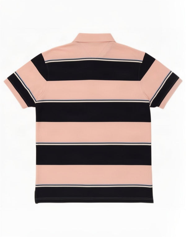 Polo da uomo Tommy Hilfiger grande in cotone a righe rosa